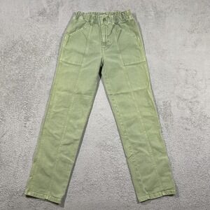 Mother Pants Womens 26 Green Springy Ankle Cotton Lyocell